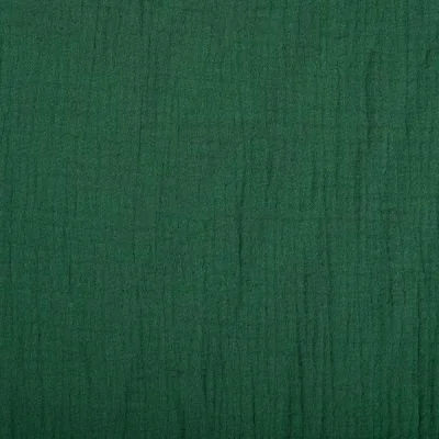 Tissu Double gaze de coton uni Vert pin - Par 10 cm