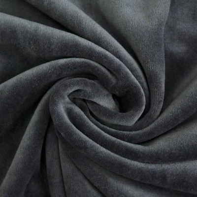Tissu Jersey Velours tout doux Bleu de Prusse x10cm