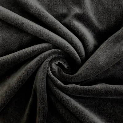 Tissu Jersey Velours tout doux Noir x10cm
