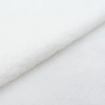 Tissu Doudou uni Blanc x10cm