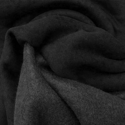 Tissu Molleton Sweat uni Noir x10cm
