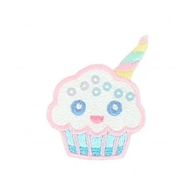 Ecusson Thermocollant Sunday Souriant Blanc et bleu