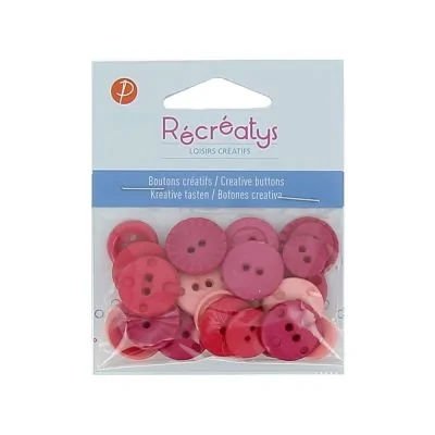 Boutons créatifs Récréatys Assortiment de boutons Rose