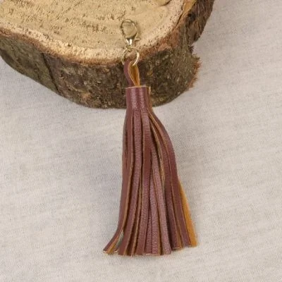 Pompon avec fermoir Marron