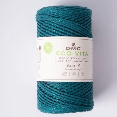 Fil Eco Vita – Métallisé - Coton Recyclé Taille 4 Vert