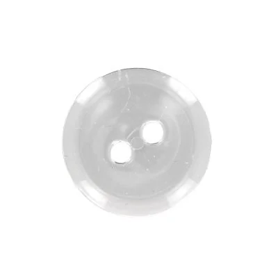 Bouton rond transparent Camille 22 mm - Blanc