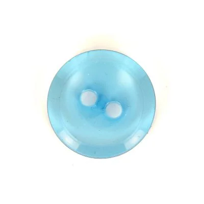 Bouton rond transparent Camille 22 mm - Bleu