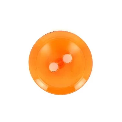 Bouton rond transparent Camille 22 mm - Orange