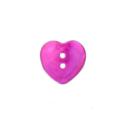 Bouton nacré cœur 20 mm - Rose