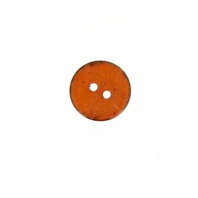 Bouton bois coco teint Hubert 10 mm - Orange