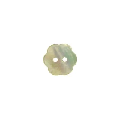 Bouton nacré fleur 14 mm - Ecru