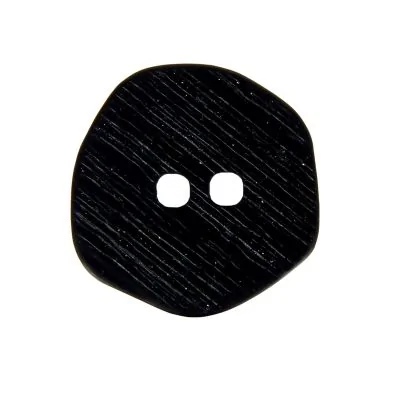 Boutons en bois rayé façon corne 27 mm - Noir