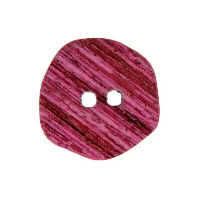 Boutons en bois rayé façon corne 27 mm - Rose