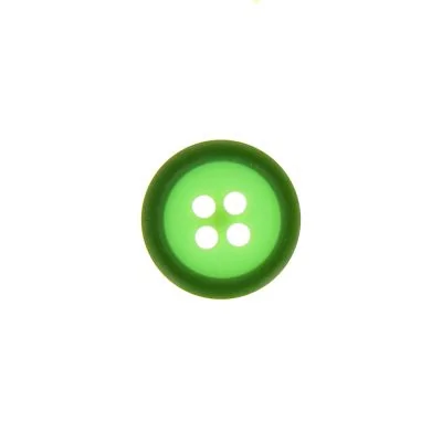 Bouton bicolore 15 mm - Vert/Vert forêt