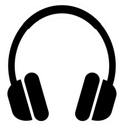 Sticker textile thermo-adhésif  7x7 cm - Casque audio 
