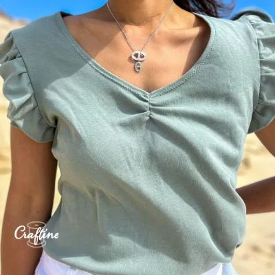 Kit Couture Craftine T-shirt Caïpi Vert d&#039;eau