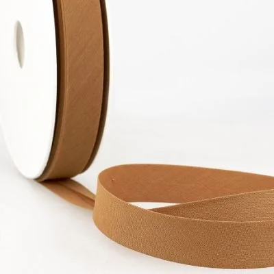 Biais replié tout textile 20 mm Camel x1m