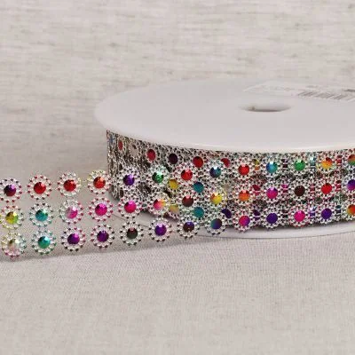 Galon 30 mm Paillettes 3 rangs Argent x1m