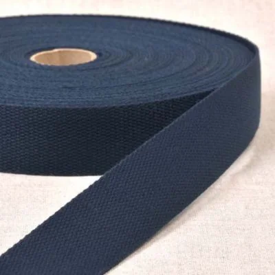 Sangle Polyester aspect Coton 30 mm Bleu marine x1m
