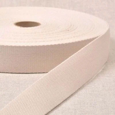 Sangle Polyester aspect Coton 30 mm Ecru x1m
