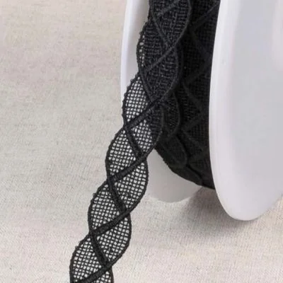 Guipure chainette 13 mm Noir x1m