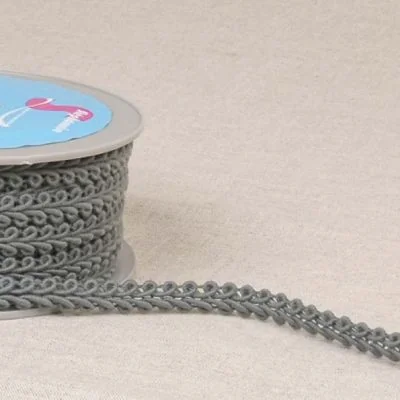 Galon points d&#039;épis 11 mm Gris x1m