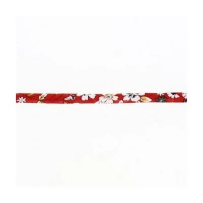 Cordon fleuri spaghetti Frou-Frou Rouge et vert