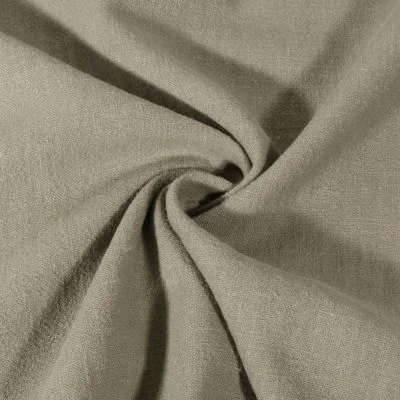 Tissu 100% Lin uni Vert kaki - Par 10 cm