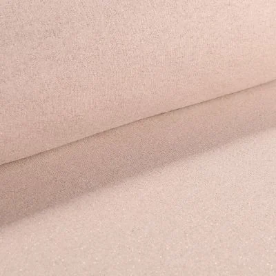 Tissu Sweat Paillettes dorées sur fond Nude - Par 10 cm