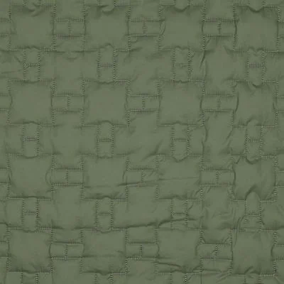 Tissu Doudoune croix imbriquées Aria sur fond Vert gazon - Par 10 cm