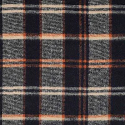 Tissu Tartan Ecossais Loch Ness touché laine léger Noir - Par 10 cm