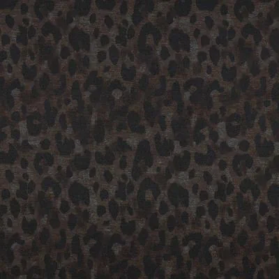 Tissu Jersey Milano Donatella léopard sur fond Marron chocolat - Par 10 cm