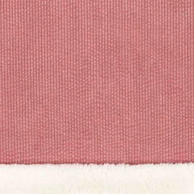 Tissu Velours Côtelé envers Doudou Cosy uni Rose poudré - Par 10 cm