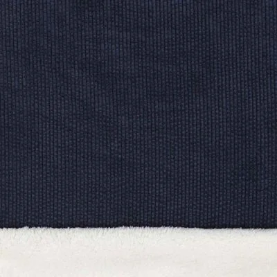 Tissu Velours Côtelé envers Doudou Cosy uni Bleu marine - Par 10 cm