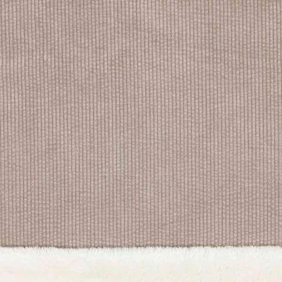 Tissu Velours Côtelé envers Doudou Cosy uni Taupe - Par 10 cm