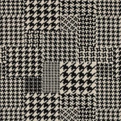 Tissu Tartan  écossais brossé Pied de poule sur fond Blanc - Par 10 cm