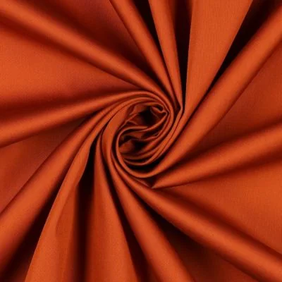 Tissu Satin de Coton uni Brique - Par 10 cm