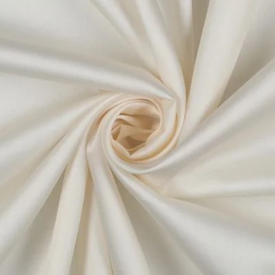 Tissu Satin de Coton uni Ecru - Par 10 cm