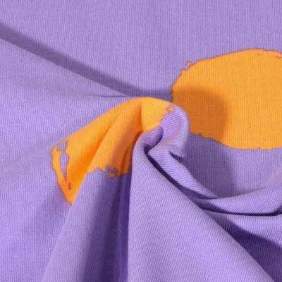 Tissu Jersey Coton Géométrique sur fond Violet - Par 10 cm