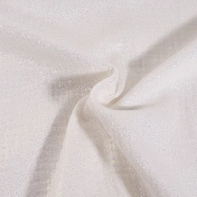 Tissu Double gaze Pailleté uni Blanc - Par 10 cm