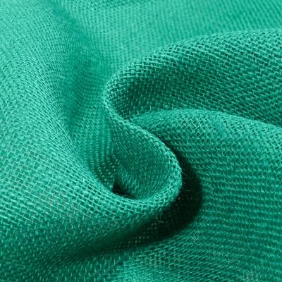 Toile de Jute uni Vert sapin - Par 10 cm