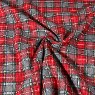 Tissu Tartan Ecossais Mattia sur fond Rouge - Par 10 cm