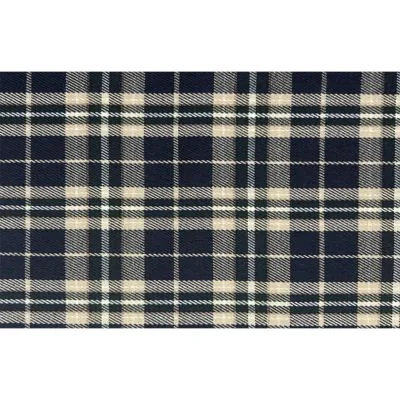 Tissu Tartan Ecossais Mattia sur fond Bleu marine - Par 10 cm