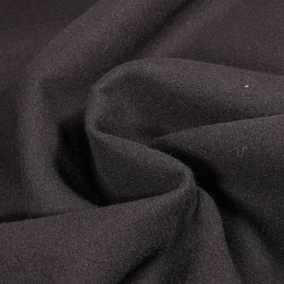 Tissu Drap de manteau uni Noir - Par 10 cm