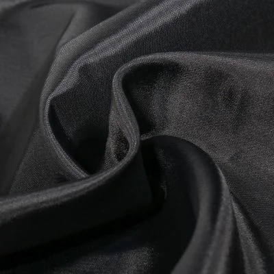 Tissu Doublure Pongé uni Noir - Par 10 cm