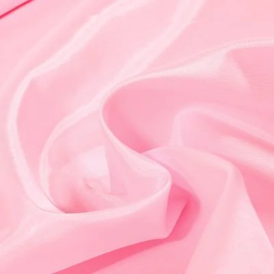 Tissu Doublure Pongé uni Rose bébé - Par 10 cm