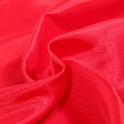 Tissu Doublure Pongé uni Rouge griotte - Par 10 cm