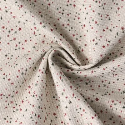 Tissu Toile de coton Honorine petites étoiles Rouges sur fond Ecru - Par 10 cm