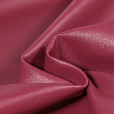 Tissu Simili cuir souple et épais uni Roma Bordeaux - Par 10 cm