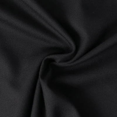 Tissu Gabardine extensible Bambou recyclé Aelys uni Noir - Par 10 cm